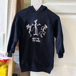 Zara kids pink panther black sweater hoody size 7